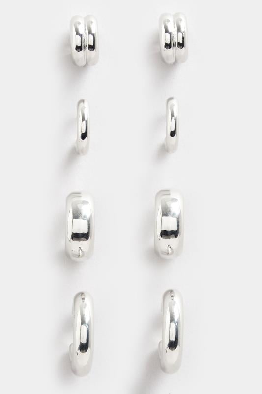 Evans Yours 4 PACK Silver Tone Hoop Earrings
