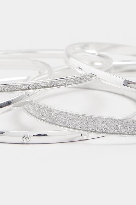 Evans Yours 6 PACK Silver Tone Mixed Bangle Set