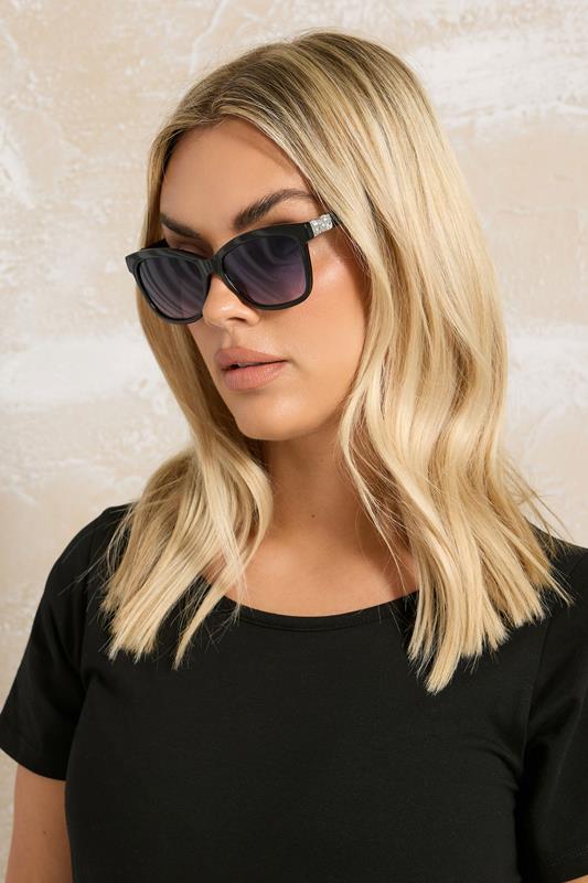 evans Yours Black Diamante Arm Sunglasses
