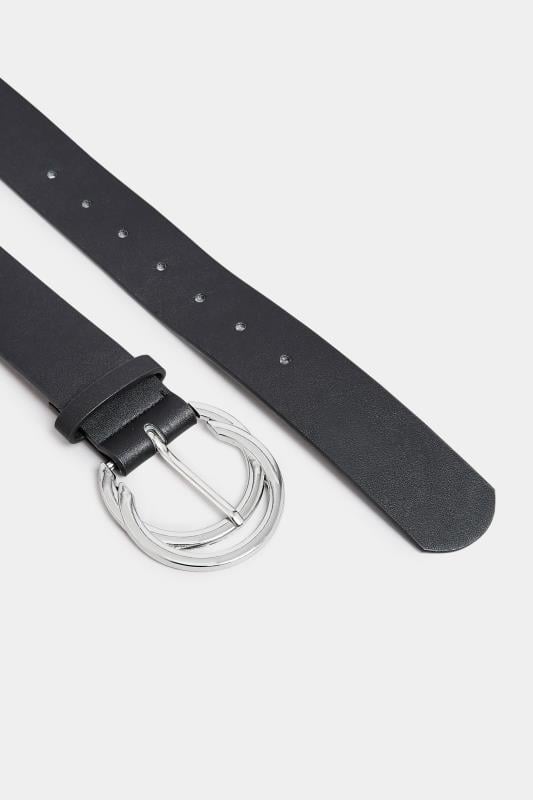 Evans Yours Black Double Hoop Belt