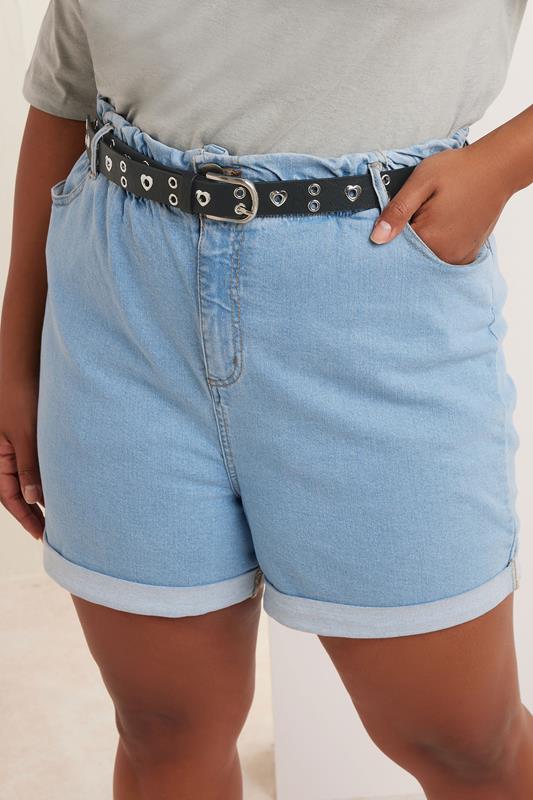 evans Yours Black Eyelet Heart Detail Belt