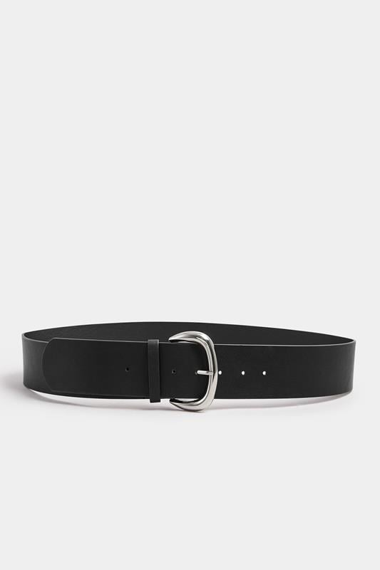 Evans Yours Black Faux Leather Wide Buckle Belt