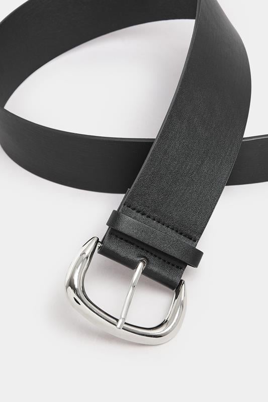 Evans Yours Black Faux Leather Wide Buckle Belt