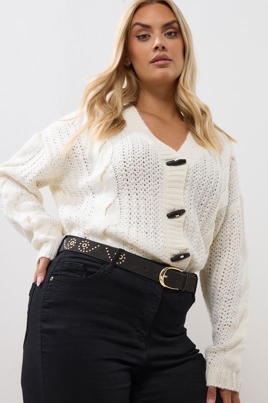 evans Yours Black Faux Suede Stud Detail Belt