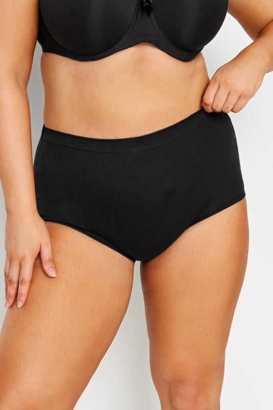 Evans YOURS Curve 5 PACK Black Stretch Full Briefs
