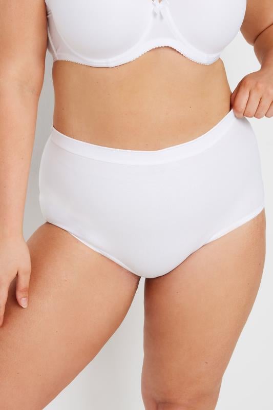 Evans YOURS Curve 5 PACK White Stretch Full Briefs