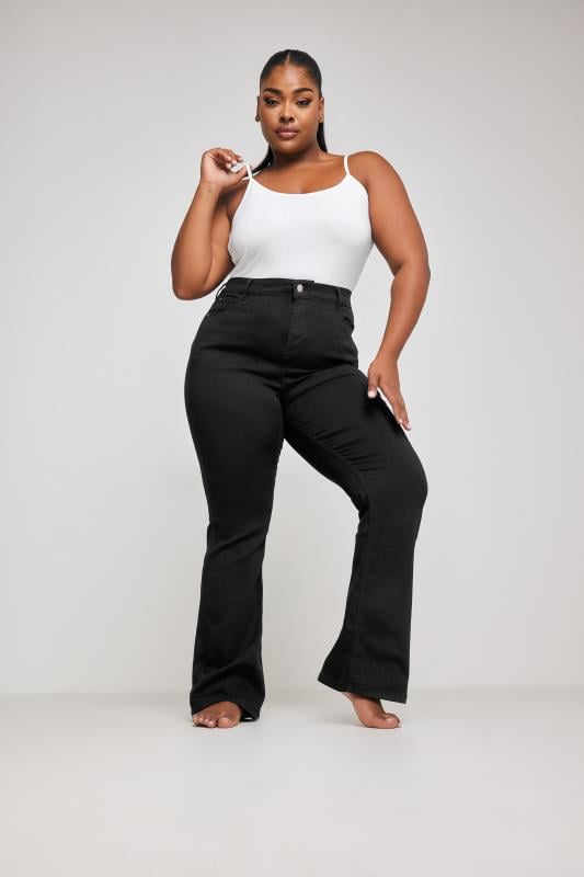 evans YOURS Curve Black Bootcut Stretch ISLA Jeans