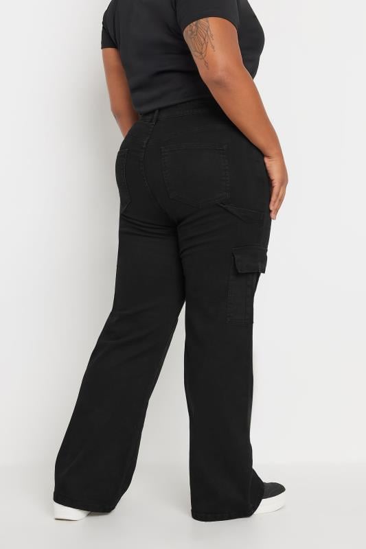 Evans YOURS Curve Black Cargo Jeans