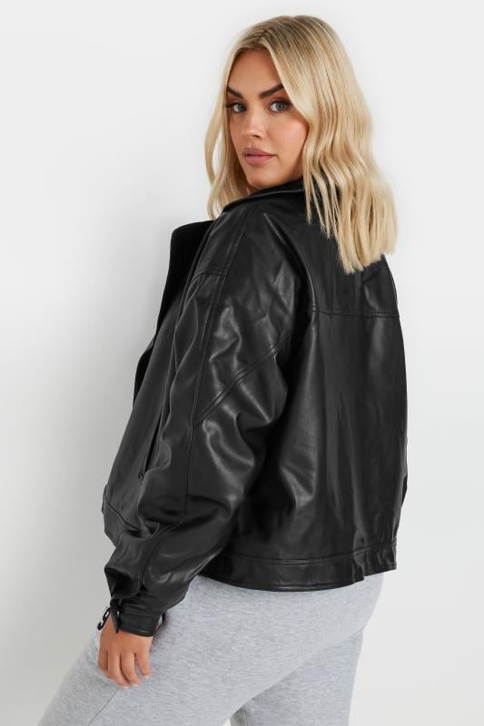 Evans YOURS Curve Black Faux Leather Biker Jacket