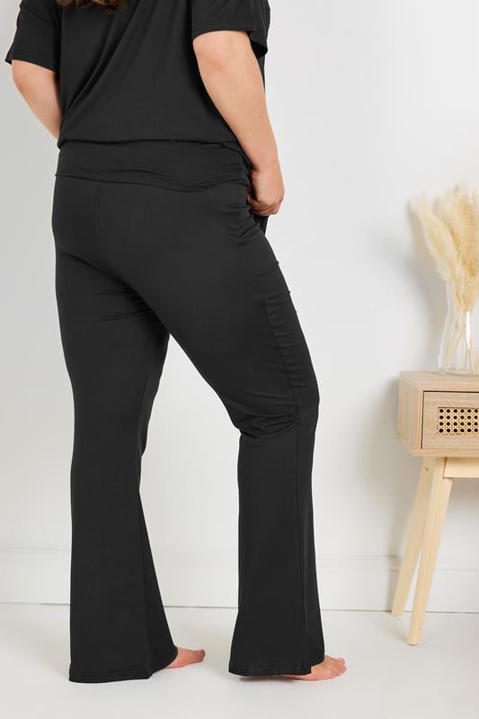 Evans YOURS Curve Black Flare Pyjama Bottoms