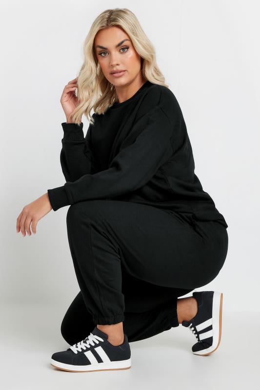 Evans YOURS Curve Black Jogger Set