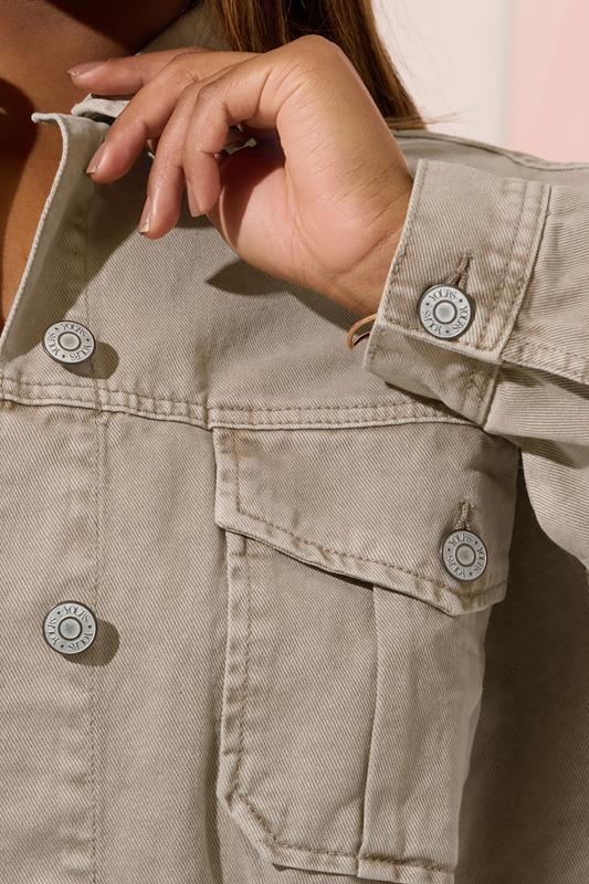 Evans YOURS Curve Brown Cropped Denim Jacket