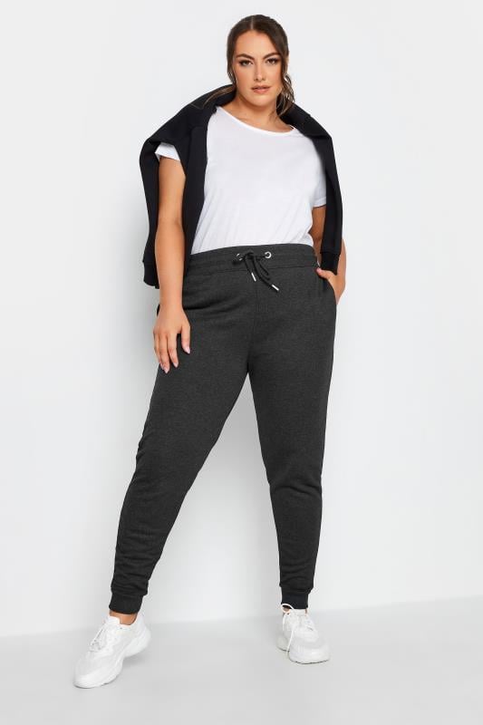 Evans YOURS Curve Charcoal Grey Cuffed Joggers