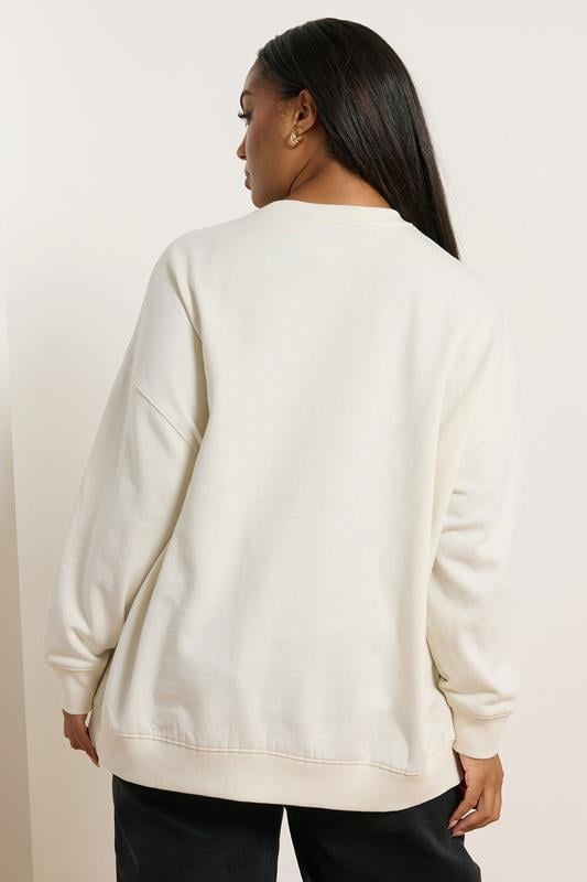 Evans YOURS Curve Cream 'Paris' Heart Sweatshirt