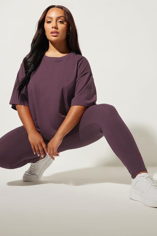 Evans YOURS Curve Dark Purple Leggings
