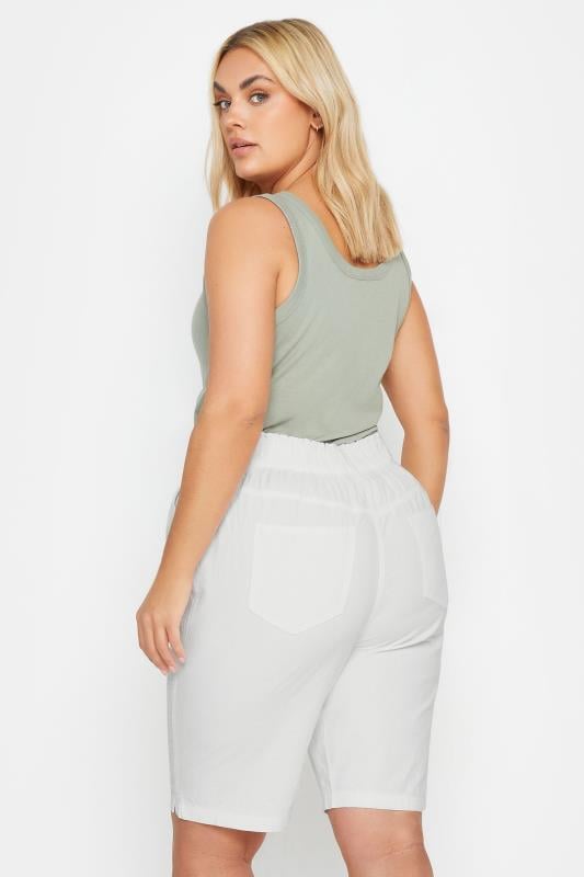 Evans YOURS Curve Ivory White Cool Cotton Shorts