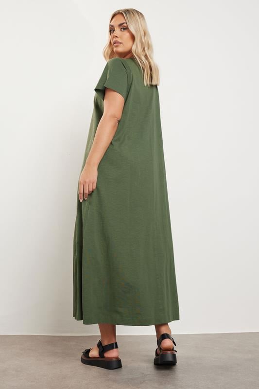 Evans YOURS Curve Khaki Green Midaxi T-Shirt Dress