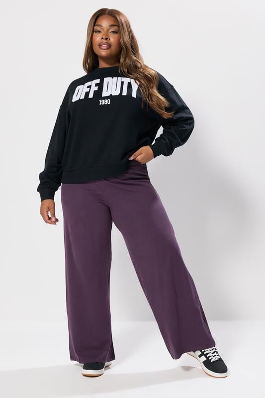 Evans YOURS Curve Purple Wide Leg Leggings