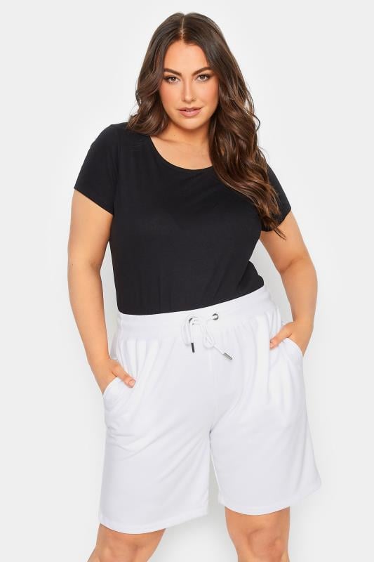 evans YOURS Curve White Jogger Shorts