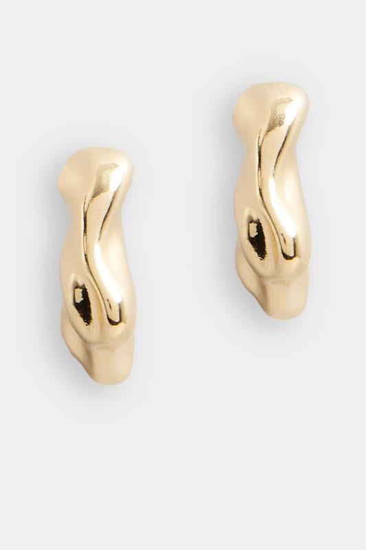 Evans Yours Gold Tone Molten Style Hoop Earrings