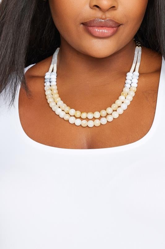 Evans Yours Gold Tone Statement Beaded Necklace