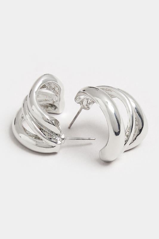 Evans Yours Silver Tone Cuffed Earrings