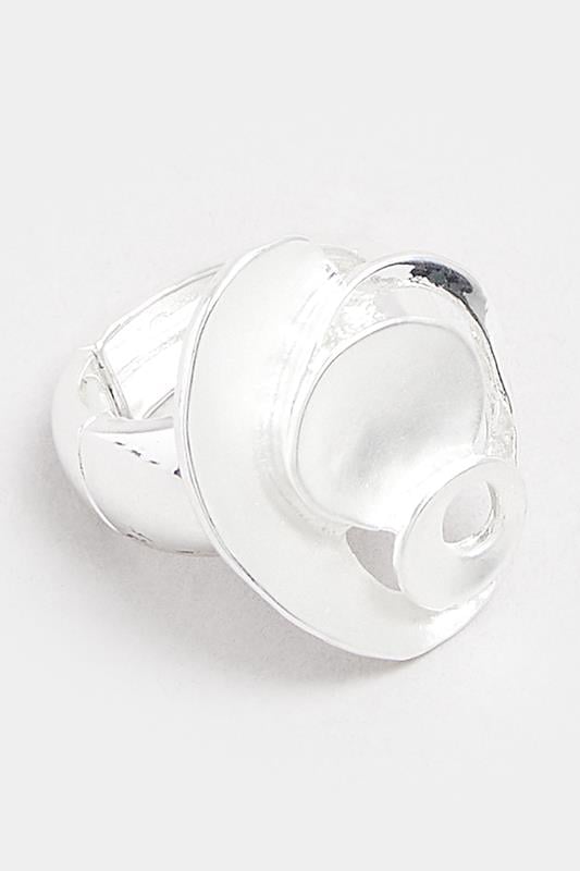 Evans Yours Silver Tone Swirl Stretch Ring