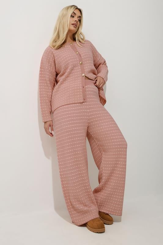 Evans LIMITED COLLECTION Curve Pink Boucle Cardigan