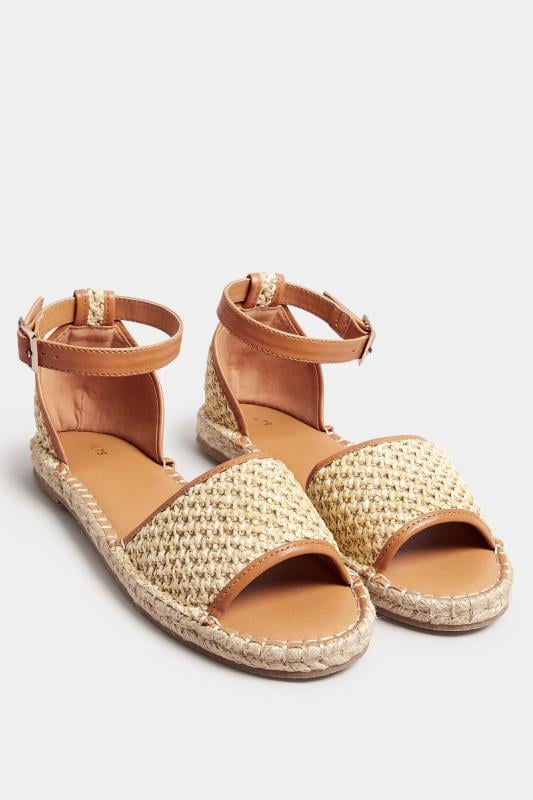 Evans LTS Brown Espadrille Open Toe Sandals In Standard Fit