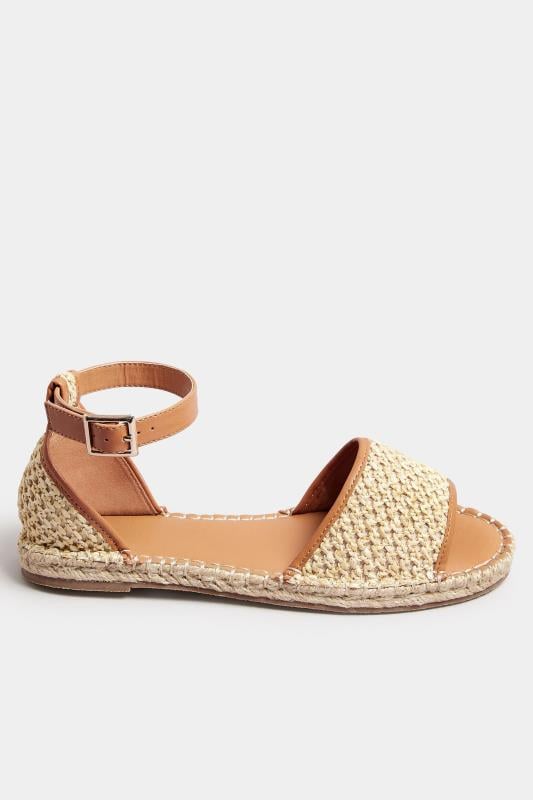 Evans LTS Brown Espadrille Open Toe Sandals In Standard Fit