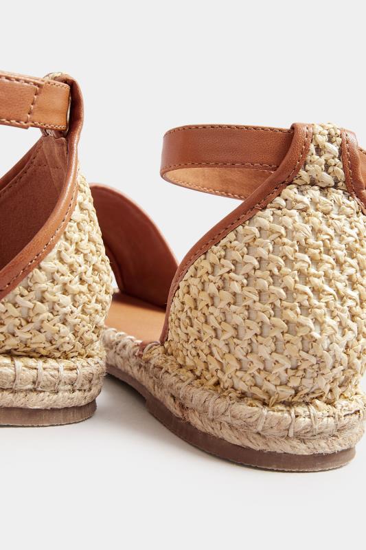 Evans LTS Brown Espadrille Open Toe Sandals In Standard Fit
