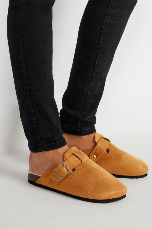 evans LTS Chestnut Brown Faux Fur Lined Clogs In Standard Fit