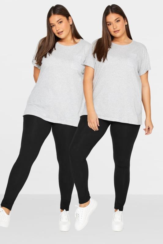 evans LTS MADE FOR GOOD Tall 2 PACK Black Stretch Cotton Leggings