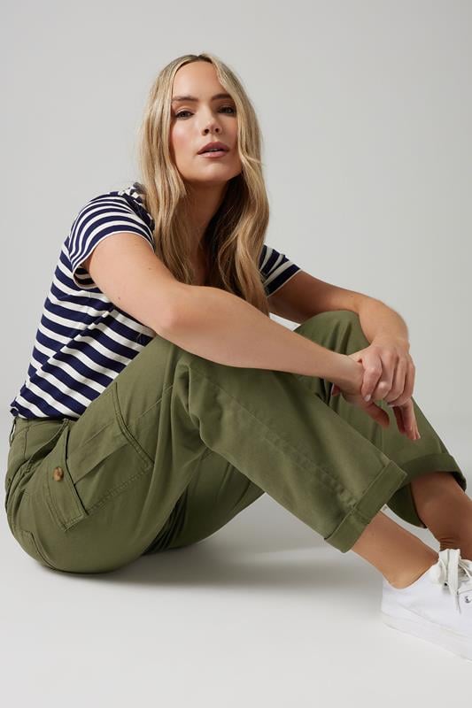 Evans LTS MADE FOR GOOD Tall Khaki Green Cargo Chino Jeans