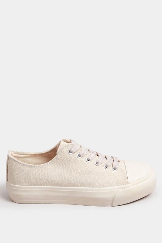 Evans LTS Natural Brown Canvas Flatform Trainers In Standard Fit