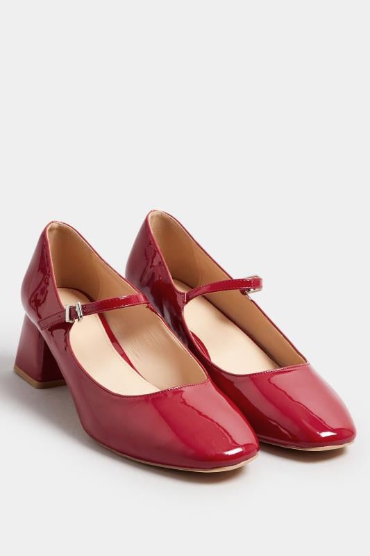 Evans LTS Red Patent Mary Jane Heels In Standard Fit