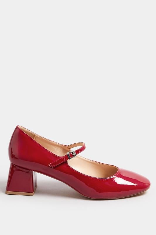 Evans LTS Red Patent Mary Jane Heels In Standard Fit