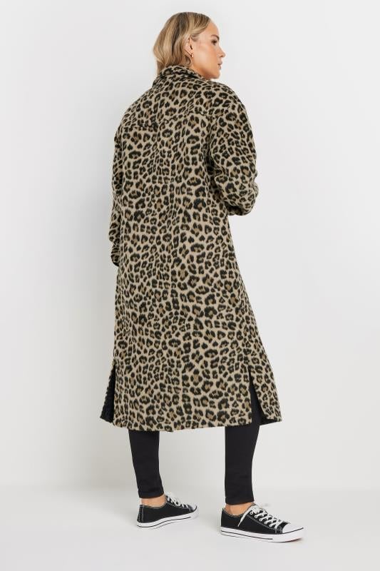 Evans LTS Tall Beige Brown Leopard Print Longline Shacket