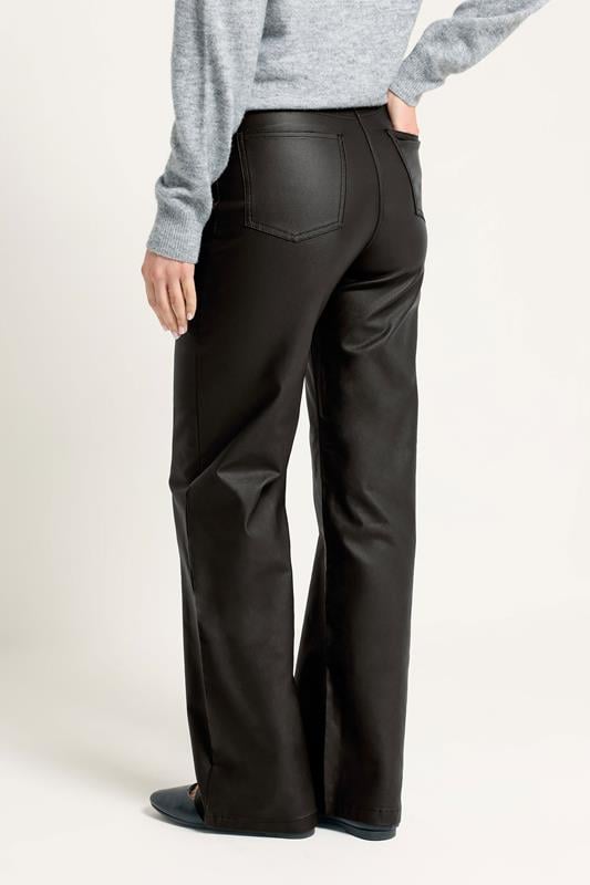 Evans LTS Tall Black Faux Leather Wide Leg Trousers