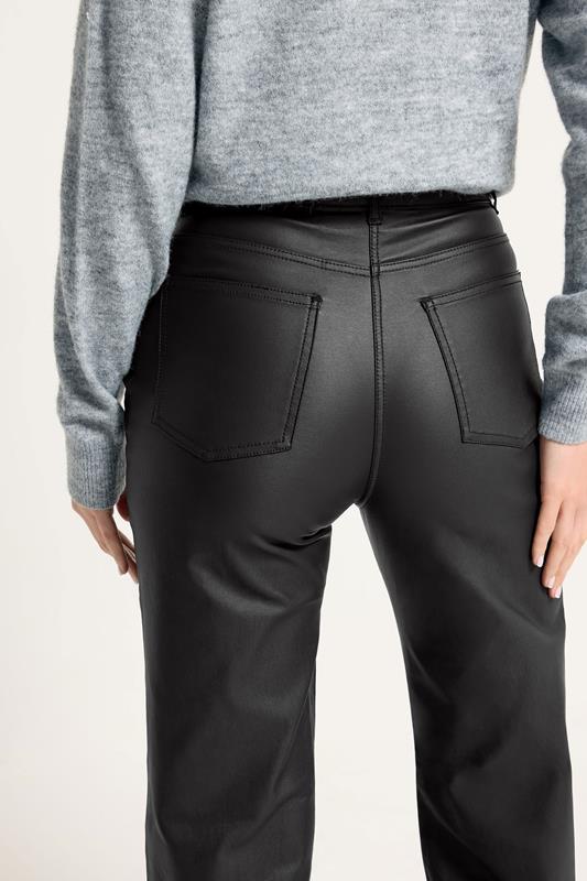 Evans LTS Tall Black Faux Leather Wide Leg Trousers