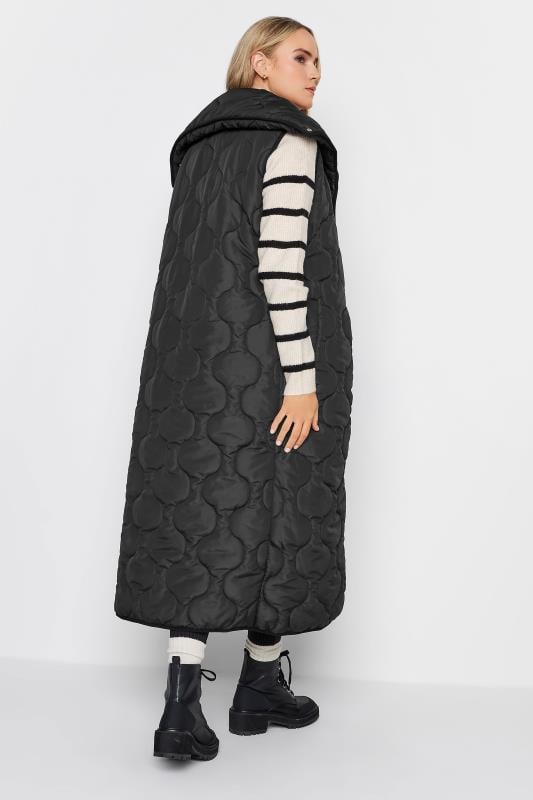 Evans LTS Tall Black Funnel Neck Quilted Longline Gilet