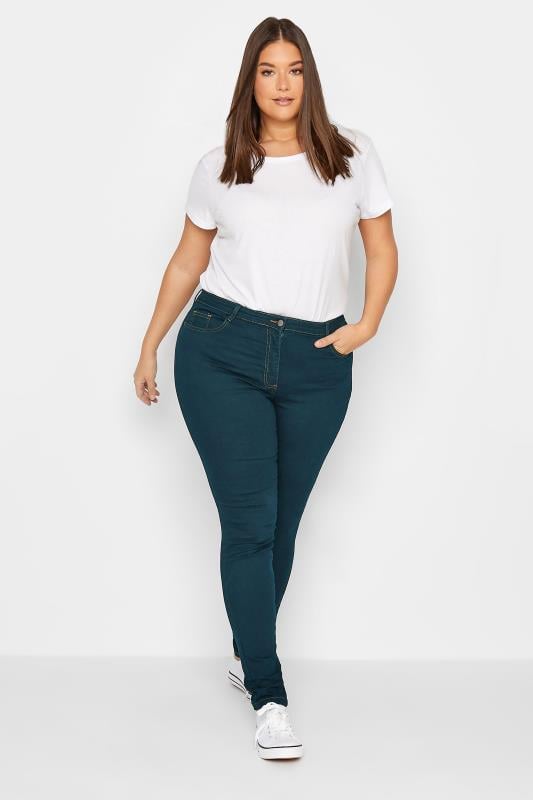 Evans LTS Tall Indigo Blue Washed AVA Stretch Skinny Jeans