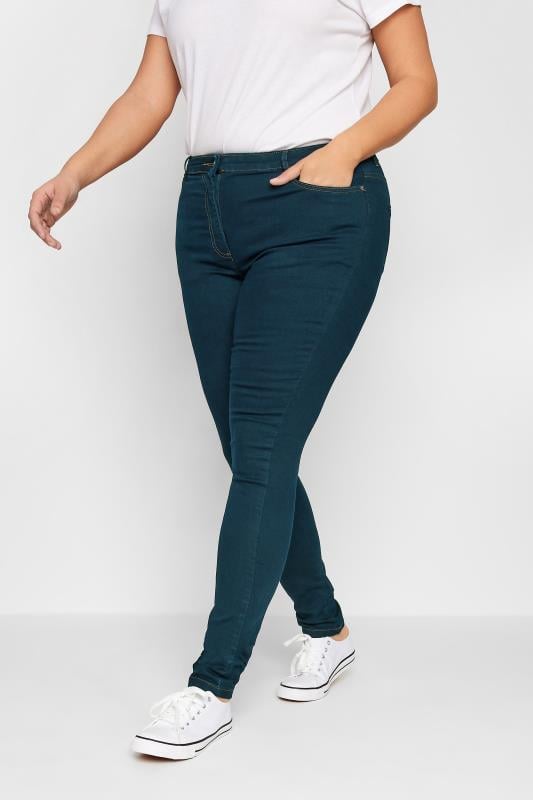 evans LTS Tall Indigo Blue Washed AVA Stretch Skinny Jeans