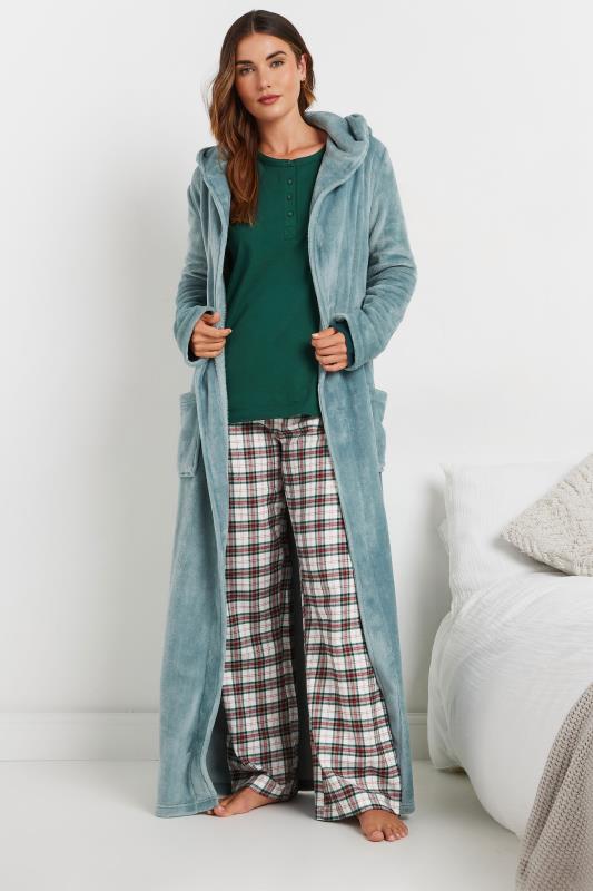 Evans LTS Tall Ivory White Woven Check Pyjama Bottoms
