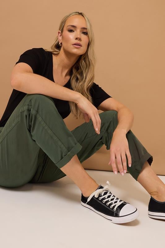 Evans LTS Tall Khaki Green Cotton Straight Leg Chino Jeans