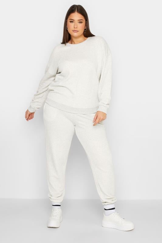 Evans LTS Tall Light Grey Cuffed Drawstring Joggers