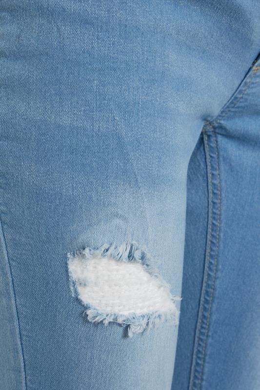 Evans LTS Tall Maternity Blue Distressed AVA Stretch Skinny Jeans