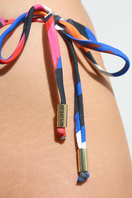 Evans STAR Blue Abstract Print Tie Side Bikini Bottoms