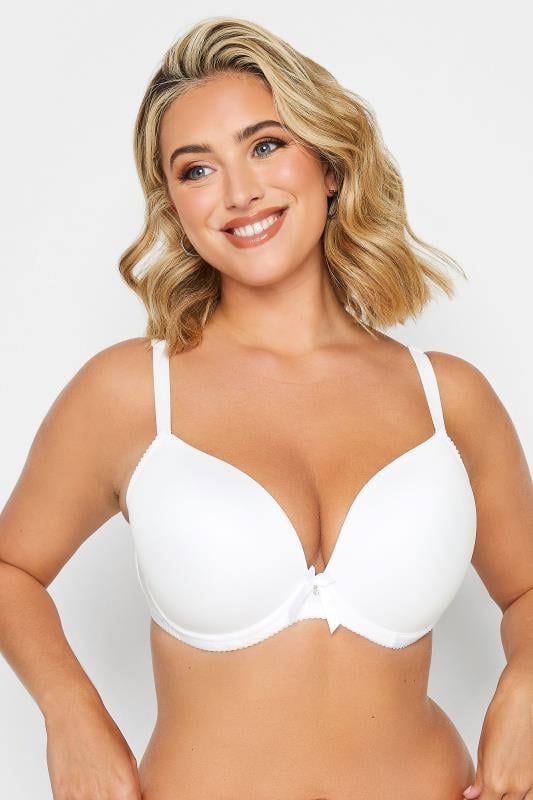 Evans YOURS 2 PACK White & Black Plunge Microfibre Bras