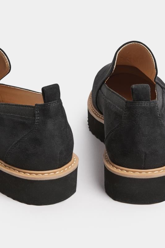 Evans Yours Black Faux Suede Slip On Loafers In Wide E Fit & Extra Wide EEE Fit